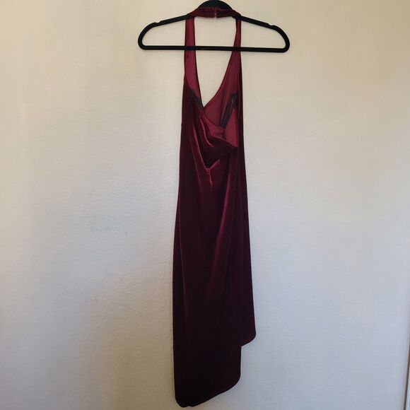 Y2K RAMPAGE Red Burnout Velvet Halter Midi Dress Size Small Whimsigoth Fairy - Picture 6 of 6